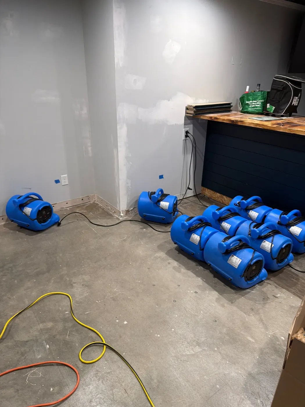 IICRC-certified dry-out in progress at Anson home