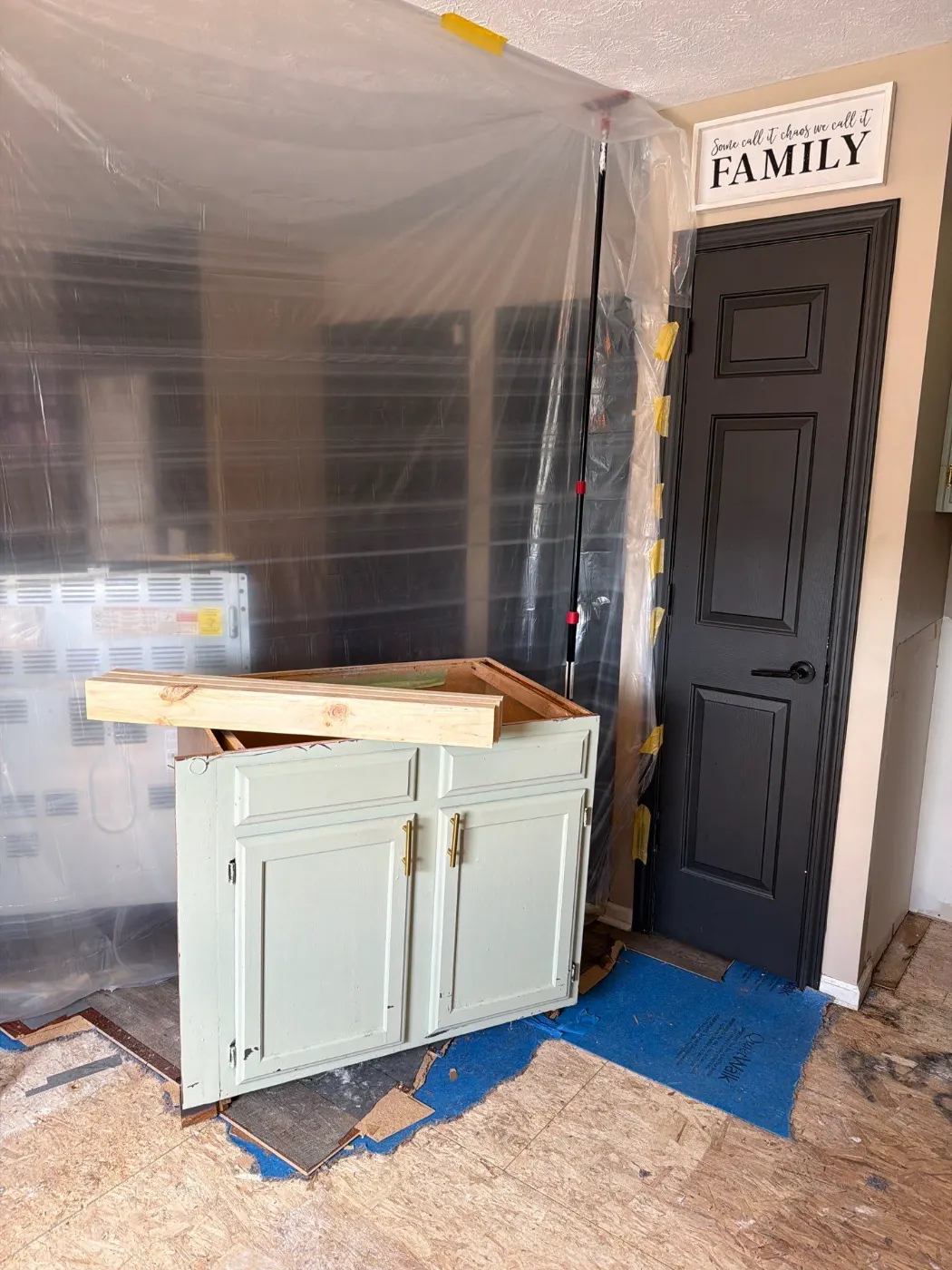Certified restoration crew at work on Anson residence
